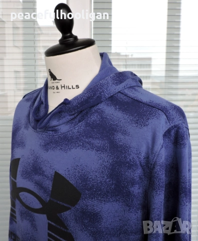 Under Armour Mens Blue Camo Hoodie мъжки спортен суичър размер XXL, снимка 3 - Спортни дрехи, екипи - 52182873
