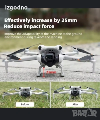 Сгъваема стойка за кацане за дрон - DJI mini 3 / dji mini 4 pro, снимка 5 - Дронове и аксесоари - 53585888