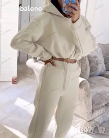 Дамски моден ежедневен комплект от две части с дълъг ръкав, 8цвята , снимка 3 - Комплекти - 47282957