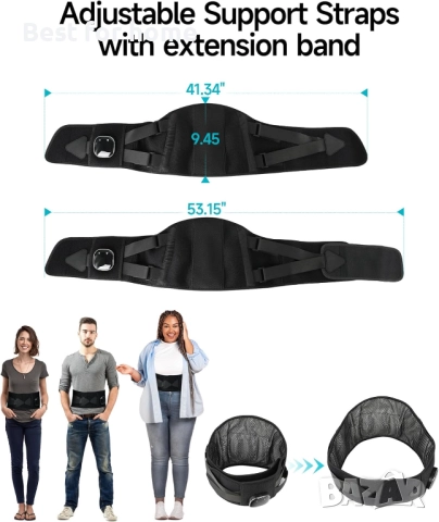 ALLJOY Безжичен нагревателен колан  за болки в гърба  5 режима на вибрация и 3 нива на топлина , снимка 5 - Масажори - 52691607