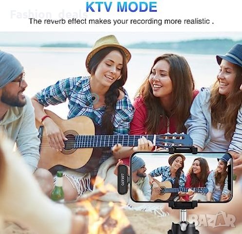 Нов Безжичен Двоен микрофон с калъф за iPhone iPad Айпад Видеозапис, снимка 7 - Микрофони - 41783426