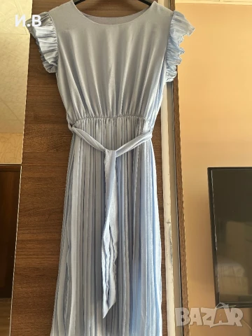 Дамски рокли: синя и черна, плисе , снимка 1