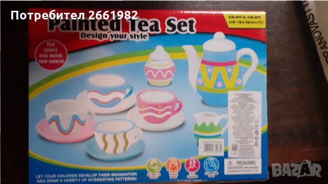 Чистов нов детски порцеланов чаен сервиз за оцветяване - НОВ!, снимка 2 - Други игри - 34484415