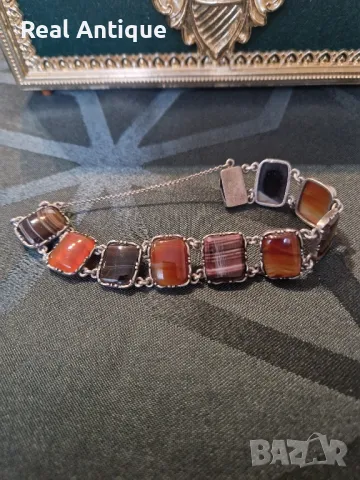 Уникална изключително красива антикварна сребърна гривна , снимка 2 - Антикварни и старинни предмети - 49175611