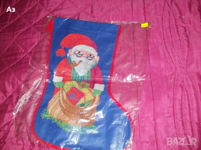 Продавам Коледен ботуш – ушит гоблен, снимка 3 - Гоблени - 52499543