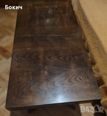 Използвана холна маса 120х60х55 см, разтегателна, цвят венге, лак, снимка 3 - Други стоки за дома - 51111984