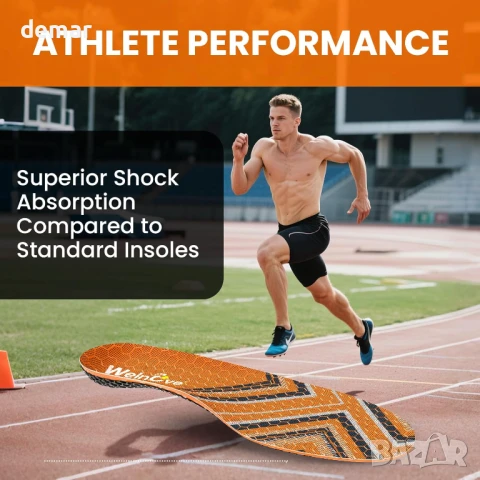 Стелки за спортни обувки Welnove Orange с гел за предната част на стъпалото - размер L, снимка 2 - Други спортове - 50797024