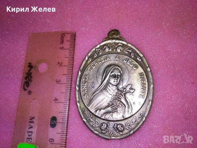 СВЕТА ТЕРЕЗА Старинна РИМОКАТОЛИЧЕСКА СРЕБЪРНА ИКОНКА / ОБКОВ за МЕДАЛЬОН МАЙСТОРСКА ИЗРАБОТКА 41826, снимка 11 - Антикварни и старинни предмети - 44394315