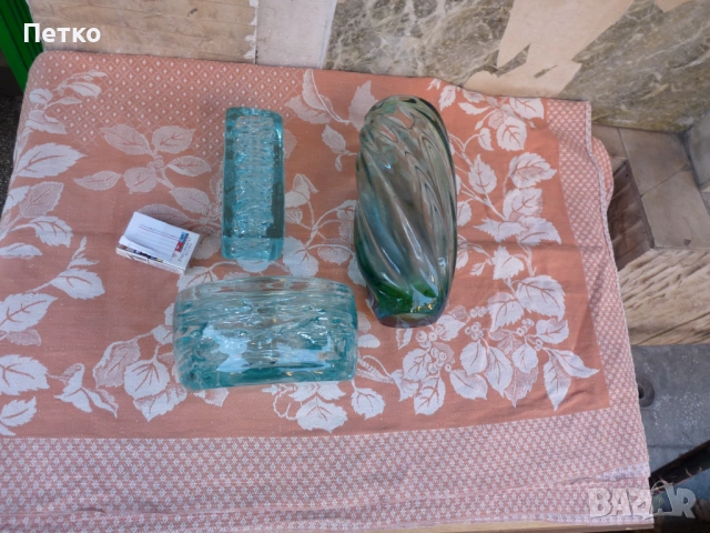 Стар масивен комплект  цветно  стъкло, снимка 7 - Антикварни и старинни предмети - 53133389