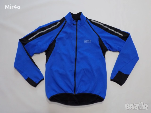 термо вело горнище gore bike wear windstopper softshell яке екип шосейно колоездене мъжко оригинал L, снимка 2 - Спортни дрехи, екипи - 44168288