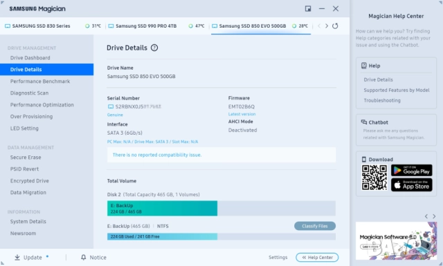 Samsung 850 EVO 2.5" SATA 500GB хард диск, снимка 3 - Твърди дискове - 52878893