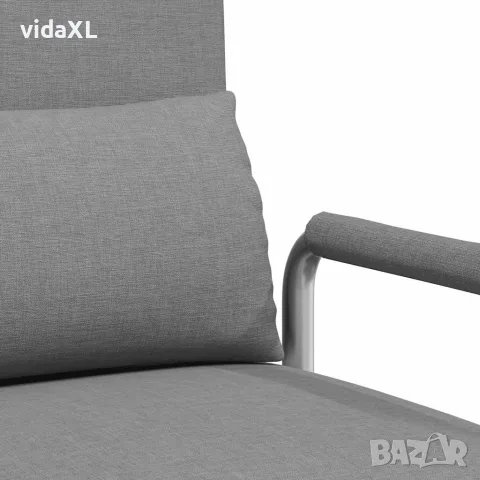 vidaXL Въртящ се разтегателен фотьойл, светлосив, текстил, снимка 10 - Дивани и мека мебел - 56146397