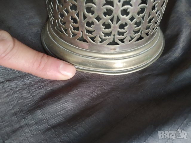 посребрена метална поставка за бутилка арт деко, снимка 4 - Други ценни предмети - 35944422