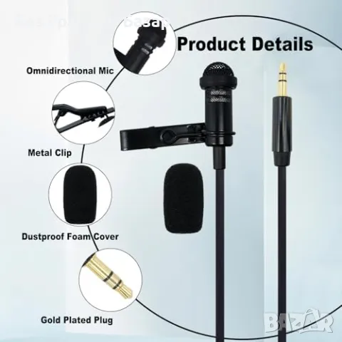 Нови 2 броя комплект мини микрофон за камера и стрийминг 3.5 мм за DJI Mic 2 Rode Wireless GO II, снимка 6 - Други - 50166254