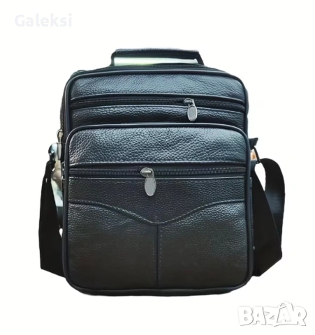 Мъжка универсална и голяма, работна кожена чанта /Черна естествена кожа!, снимка 14 - Чанти - 50096466