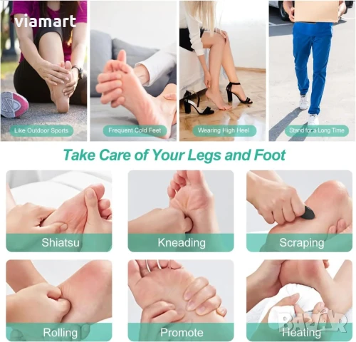 Масажор за стъпала и прасци MARFLY, 12 масажиращи топки, загряваща функция, автоматично изключване, снимка 7 - Масажори - 50526849