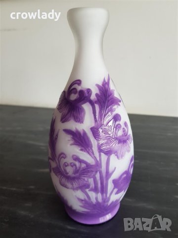 Красива ваза НАНСИ DAUM NANCY сецесион лилава реплика, снимка 5 - Вази - 40890529
