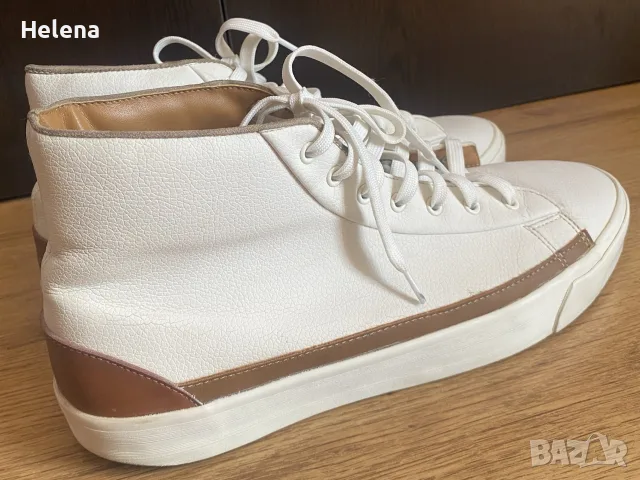 Мъжки високи кецове Zara бели с кафяв Кант размер 44, снимка 10 - Кецове - 56114547