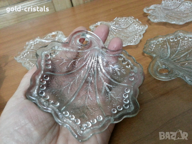 Стари стъклени чинийки за сладко, снимка 3 - Антикварни и старинни предмети - 36200705
