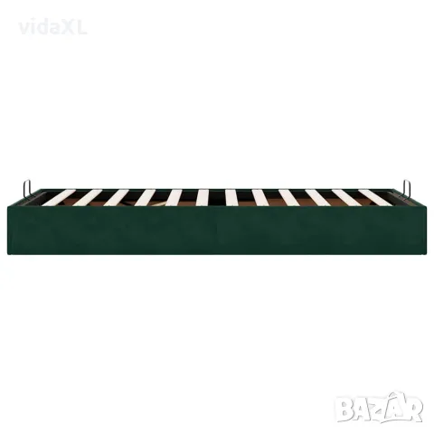 vidaXL Османска рамка за легло без матрак тъмнозелена 90x200 см кадифе, снимка 8 - Спални и легла - 56146975