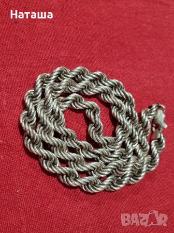 Сребърен синджир въже 925 , снимка 3 - Колиета, медальони, синджири - 42146057