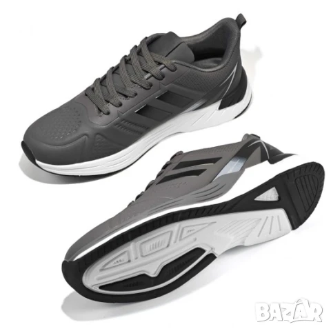 Мъжки маратонки в сив цвят D201, снимка 2 - Маратонки - 51381685