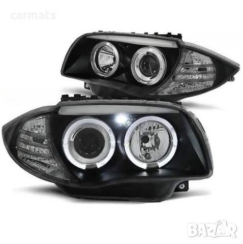 Кристални фарове ANGEL EYES за BMW 1 Серия E87 (2004-2007) - черни