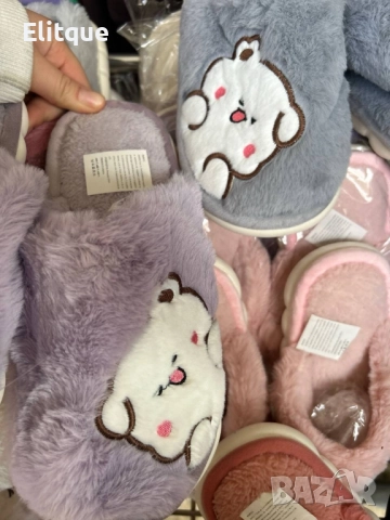 пухени домашни чехли , снимка 3 - Пантофи - 52564862