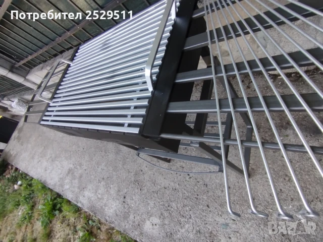 Барбекю скара на дървени въглища НОВО Подсилено 38кг скара плътен квадрат от 10мм 60 на 40 , снимка 6 - Барбекюта - 49311501