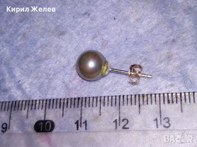 ИЗУМИТЕЛНО КРАСИВА ПЕРЛЕНА СРЕБЪРНА ОБЕЦА СРЕБРО 925 с РЯДКА НАТУРАЛНА РАЗНОЦВЕТНА ПЕРЛА 38223, снимка 10 - Обеци - 40940696