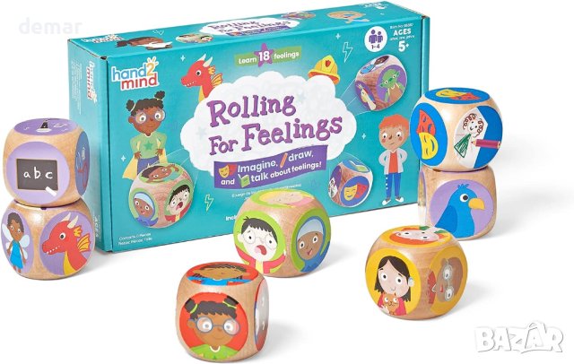 Учебни ресурси Rolling For Feelings Игра със зарове, Възраст 5+, 8 части