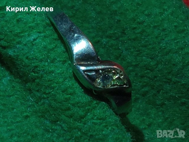 СТАР СКЪПОЦЕНЕН СРЕБЪРЕН ПРЪСТЕН с ФАСЕТИРАН СИН ЦИРКОНИЙ ЮВЕЛИРНА РЪЧНА РАБОТА СРЕБРО 25865, снимка 2 - Антикварни и старинни предмети - 34646883