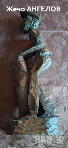 Това е африканска статуетка, изработена от дърво , снимка 2 - Декорация за дома - 53524176