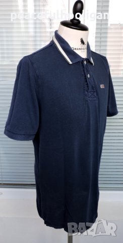 Napapijri Men`s Navy Blue Collared Short Sleeve Casual Polo T-Shirt Size L, снимка 5 - Тениски - 44356673