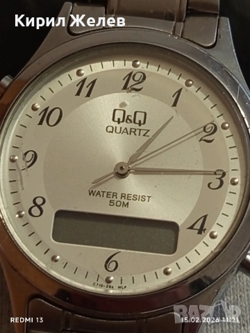 Марков оригинален мъжки часовник Q/Q QUARTZ JAPAN перфектно състояние стилен дизайн 51830, снимка 4 - Мъжки - 53482117