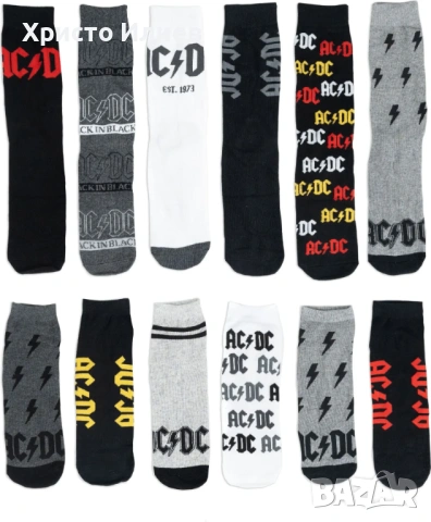 Коледен календар Мъжки чорапи AC/DC Адвент календар 12 чифта, снимка 6 - Коледни подаръци - 53490662