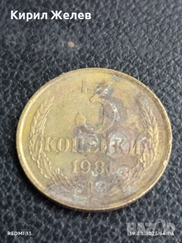 Монета 3 копейки 1981г. СССР рядка за КОЛЕКЦИЯ ДЕКОРАЦИЯ 27682