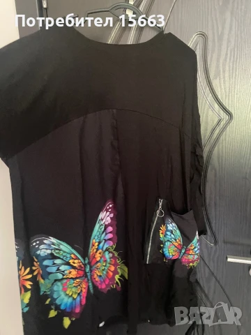 Чисто нова блуза с цветни пеперуди, снимка 2 - Тениски - 50525654