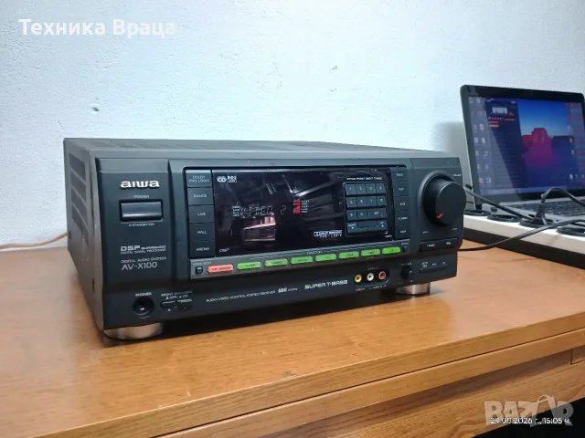 Ресивър AIWA AV-X100ES в Midi“ (компактен) размер. Изпращам видео. , снимка 6 - Ресийвъри, усилватели, смесителни пултове - 55872483