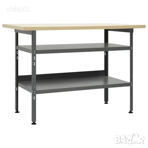 vidaXL Работна маса, сива, 120x60x85 см, стомана（SKU: 145344）