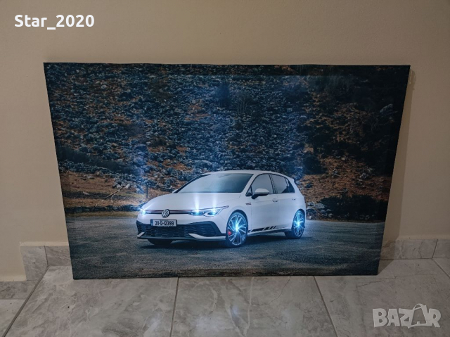 Светеща картина с Led осветление - VW Golf VIII GTI, снимка 2 - Картини - 36313921