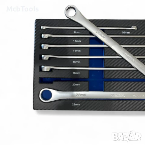 Комплект дълги прави звездогаечни ключове 8 – 24 мм 7 части Hawek, снимка 3 - Други инструменти - 50803608