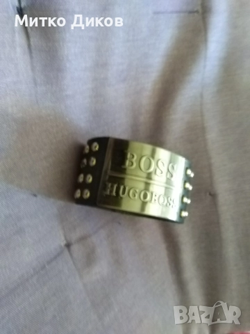 Верижка за ръка маркова на Хуго Бос метал естествена кожа 232х43мм три позиции, снимка 8 - Други - 51835629