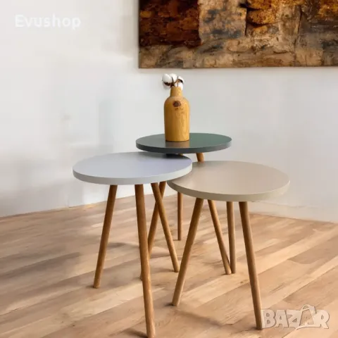 Цветни Дървени Маси- 3 броя