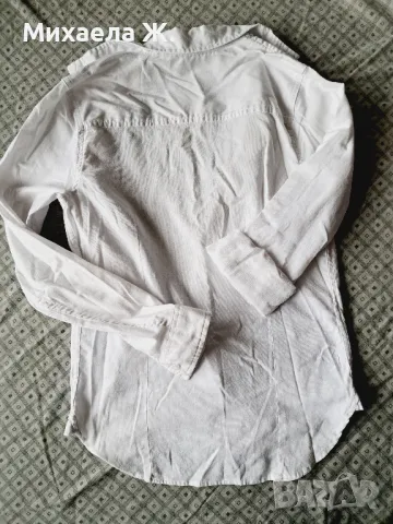 Бяла памучна риза U.S. Polo Assn, снимка 4 - Ризи - 48799308