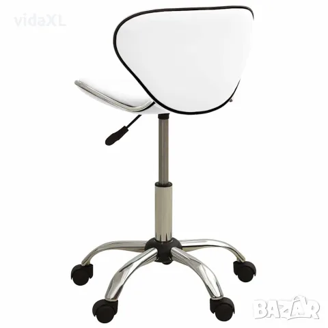 vidaXL Стол за студио за красота, бял, изкуствена кожа, снимка 3 - Фризьорски столове - 56146822