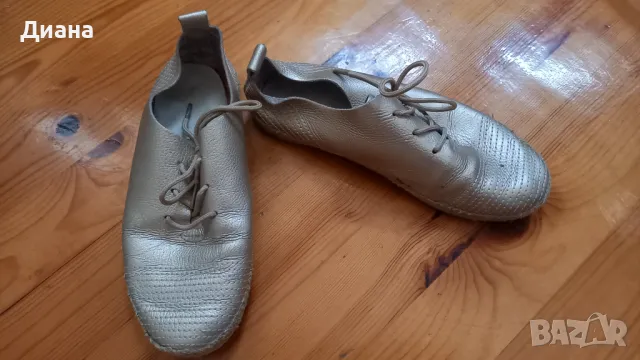 Кожени обувки в златисто, снимка 5 - Дамски ежедневни обувки - 49870814