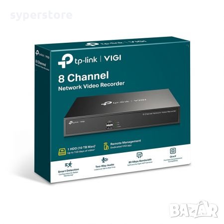 Мрежови Видeoрекордер NVR 8-канален TP-Link Vigi NVR1008H 10TB Съхранение, снимка 3 - Други - 34688642