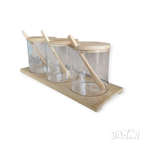 Бурканчета за подправки със стойка, бамбукови капачки и 36бр.BG етикети - 4 МОДЕЛА, снимка 4 - Кутии за съхранение - 49913519