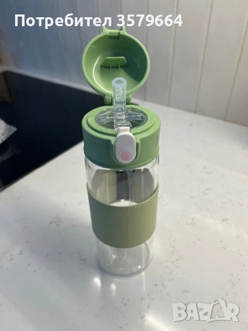 Детски стъклени бутилки със сламка, снимка 2 - Прибори, съдове, шишета и биберони - 53829324